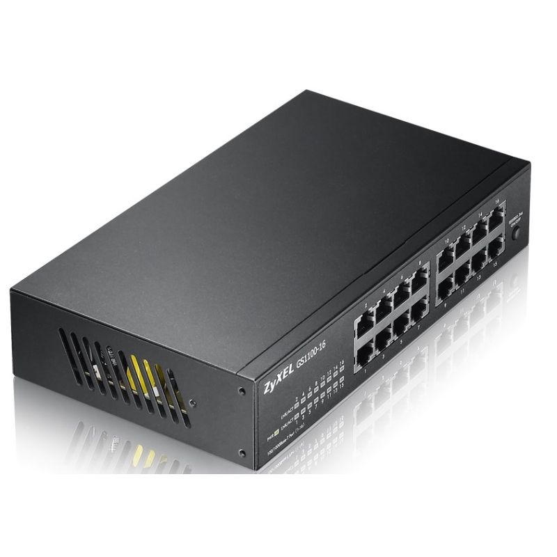 2. Switch Zyxel GS1100-16E-EU0101F 16p Unmanaged, Fanless, Slim