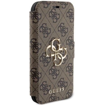 4. Guess 4G Big Metal Logo Case for iPhone 13 / 14 / 15 - Brown