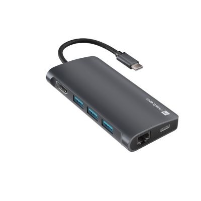 3. MULTIPORT ADAPTER NATEC FOWLER 2 V2 USB-C 8IN1 HUB ->USB 3.0 3X, HDMI 4K, USB-C, RJ45, SD, MICRO SD