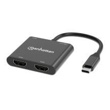 Manhattan 154321 Cable Adapter 0.15m USB Type-C 2 x HDMI Black