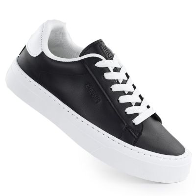 Black eco-leather low-top sneakers on the platform Big Star TT274927