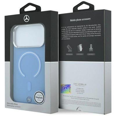 8. Mercedes Double Layer Iconic Logo MagSafe Case for iPhone 18 Pro Max / 17 Pro Max - Blue