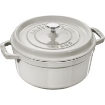 Staub Round Cast Iron Pot - 6.7 liters, White Truffle