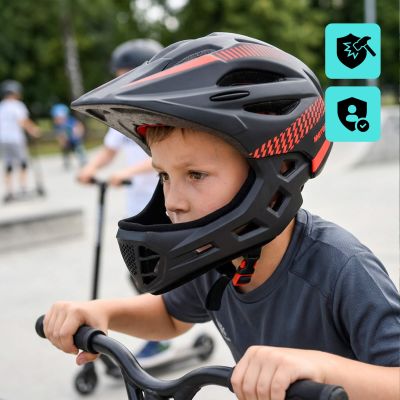 11. Meteor Lupus S Full-Face Bike Helmet 48-52 cm Black/Red