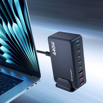 6. Wozinsky WSL-440 440W GaN QC3 Charging Station - Black