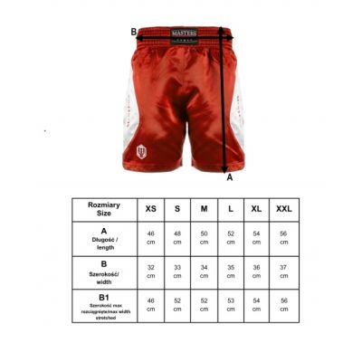 10. MASTERS SBOX-MFE boxing shorts red XS