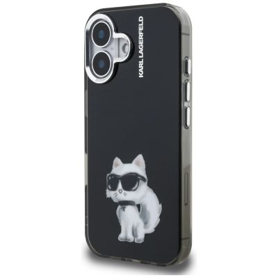 2. Karl Lagerfeld IML Aquarelle Choupette & Logo iPhone 16 Case - Black