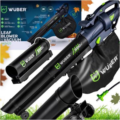 7. 3000W Electric Leaf Blower with 10:1 Shredder W43420 WUBER