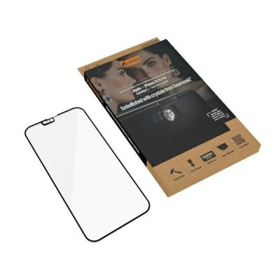 5. PanzerGlass E2E Microfracture Antibacterial Glass with Swarovsky Crystal Camera Cover for iPhone 13/13 Pro - With Black Frame