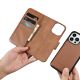 15. iCarer Wallet Case 2in1 iPhone 14 Pro Leather Flip Case Anti-RFID brown (WMI14220726-BN)