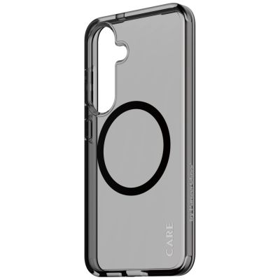 3. CARE by PanzerGlass Flagship Urban Combat Black QI Case for Samsung Galaxy S25 - Semi-transparent Smoke