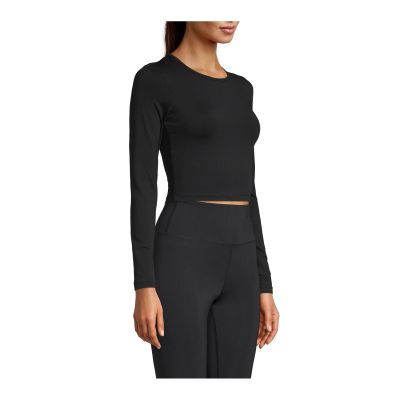8. CASALL Crop Long Sleeve T-shirt black
