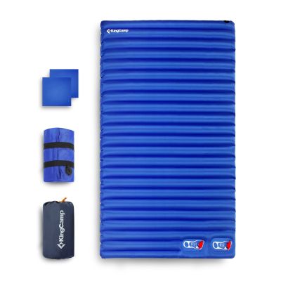 KING CAMP Double Blue Air Mattress with Pump - KM3589