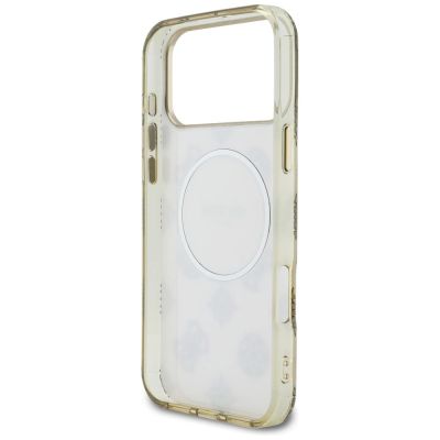 7. Guess IML Peony Dot MagSafe Case for iPhone 17 Pro Max - Beige