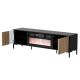 2. MERCI TV cabinet 180x40x53.5 black/artisan oak + fireplace