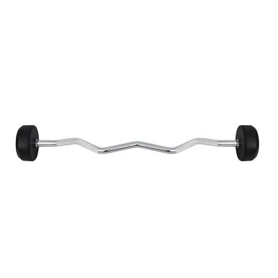Rubber-coated fixed barbell/bar, curved, 35 kg HMS GSL35