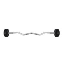 Rubber-coated fixed barbell/bar, curved, 35 kg HMS GSL35
