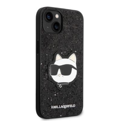 4. Karl Lagerfeld KLHCP14MG2CPK iPhone 14 Plus 6.7" black/black hardcase Glitter Choupette Patch
