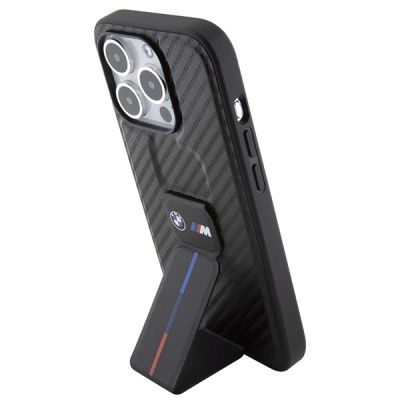 2. BMW Grip Stand Smooth & Carbon case for iPhone 15 Pro - black