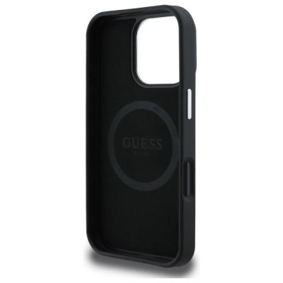 7. Guess GUHMP16XPGTSPSK iPhone 16 Pro Max 6.3" black/black hardcase Grained Triangle MagSafe
