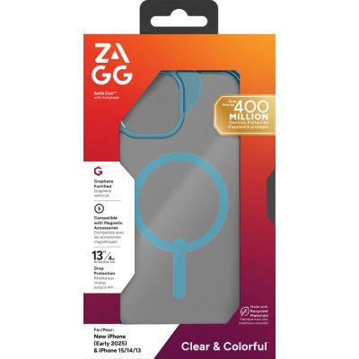 8. ZAGG Santa Cruz Snap - protective case for iPhone 16e / 15 / 14 / 13 compatible with MagSafe (blue)