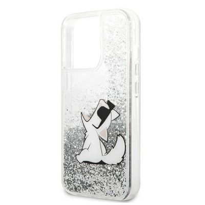 6. Karl Lagerfeld Liquid Glitter Choupette Fun case for iPhone 13 Pro Max 6.7" - silver