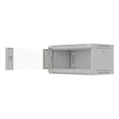 19. LANBERG WALL-HUNG RACK CABINET 19" 4U 540X350 GRAY GLASS DOOR (FLAT PACK)