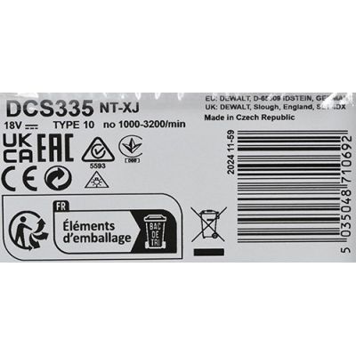 8. 18V Jigsaw without Battery and Charger DCS335NT DEWALT