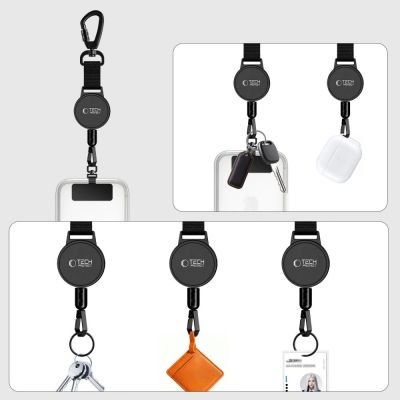 3. Tech-Protect UrbanLoop Anti-Theft Phone Holder with Retractable Lanyard - Black