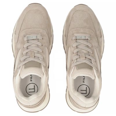 4. Leather sneakers suede beige shoes Filippo DP7728/26