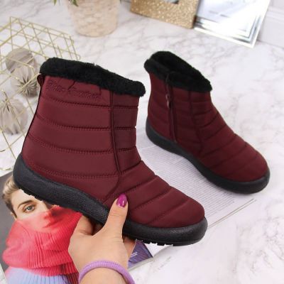 14. NEWS W EVE181C waterproof zippered snow boots, burgundy 