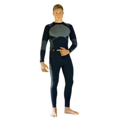 25. GLOVII HEATED THERMOACTIVE UNDERWEAR SET, SWEATSHIRT AND PANTS, SIZE L, BLACK, BATTERIES AND CHARGER INCLUDED, GXBL