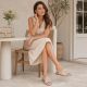 5. Women's leather flat nude sandals S.Barski 61-6018