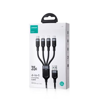 5. Joyroom Multi-Use Series S-A18 4in1 USB-A - USB-C / Lightning / Lightning / micro USB cable 1.2m - black