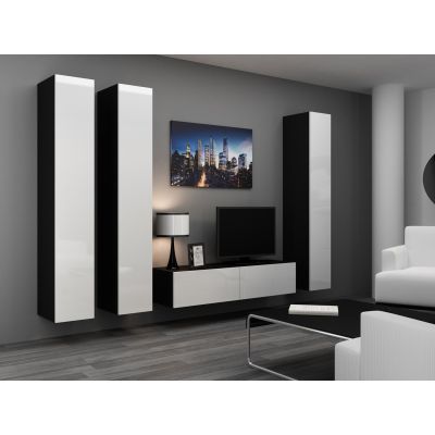 13. TV cabinet VIGO '140' 30/140/40 black/white gloss
