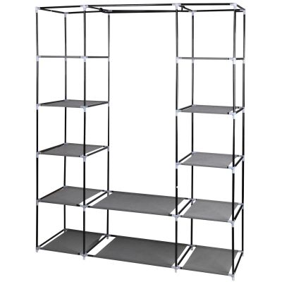 14. TEXTILE WARDROBE 175x133x43CM DARK GREY 28873