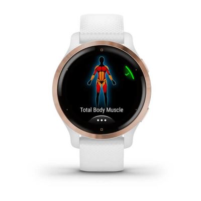 3. Garmin Venu 2S Watch (40 mm) Rose Gold Stainless Steel Bezel / White Case / Silicone Band