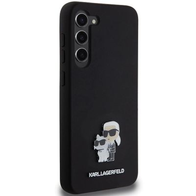 4. Karl Lagerfeld Silicone Karl&Choupette Metal Pin case for Samsung Galaxy S24+ - black