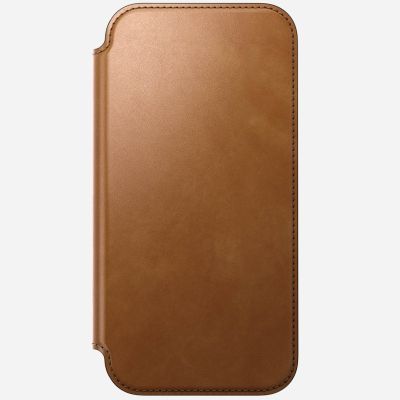 6. Nomad Modern Leather Folio Cell Phone Case 17.5 cm (6.9") Tan/Light Brown