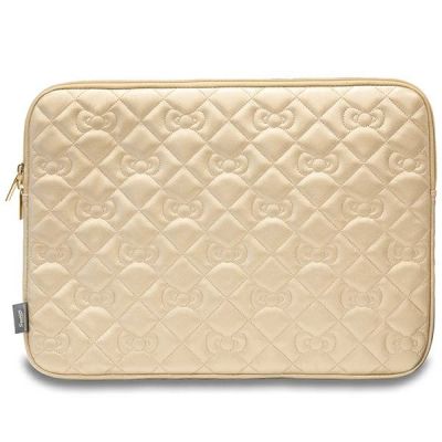 3. Hello Kitty Zip PU Quilted Bows case for a 14" laptop - gold