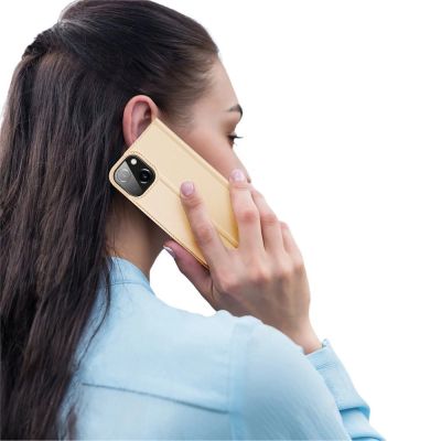 9. Dux Ducis Skin Pro Bookcase type case for iPhone 13 mini golden