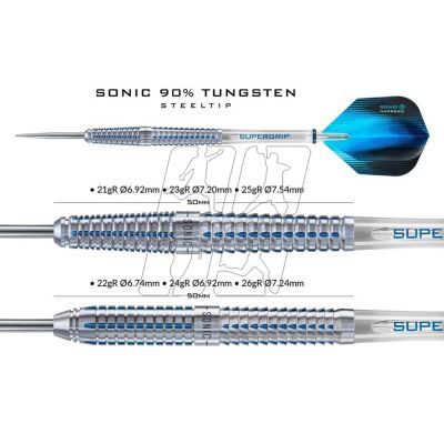 2. Harrows Sonic Darts 90% Steeltip HS-TNK-000013298