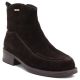 Women's leather ankle boots with stitching, chocolate Big Star