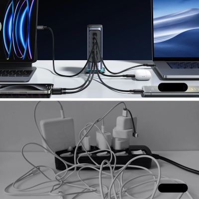12. Joyroom JR-TCM02 Multiport GaN Charger 65W EU 4x USB-C 2x USB-A - Dark Gray