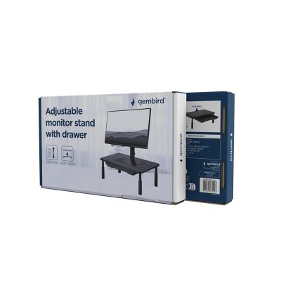 11. GEMBIRD ADJUSTABLE MONITOR STAND WITH DRAWER (RECTANGLE)