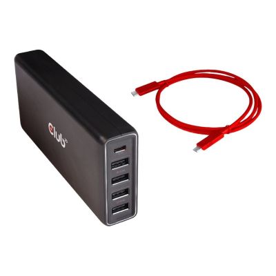 5. CLUB3D CSV-1564W100 USB 3.2 Gen 1 (3.1 Gen 1) Type-C Docking Station Black