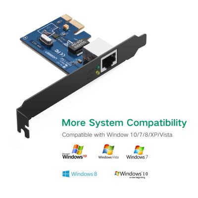 5. Ugreen US230 Gigabit 10/100/1000Mbps PCI-E Network Card - Black