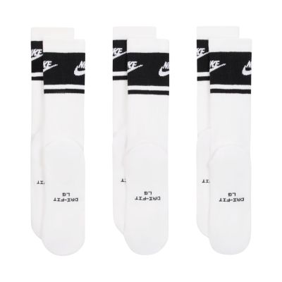 3. Nike Everyday Elevated Crew Socks 3 Pairs White and Black IM7949 901