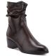 Women's high-heeled ankle boots with a gathered upper, brown Vinceza 58682