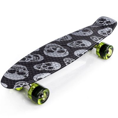 5. Meteor Skateboard Multicolor Skulls 22607